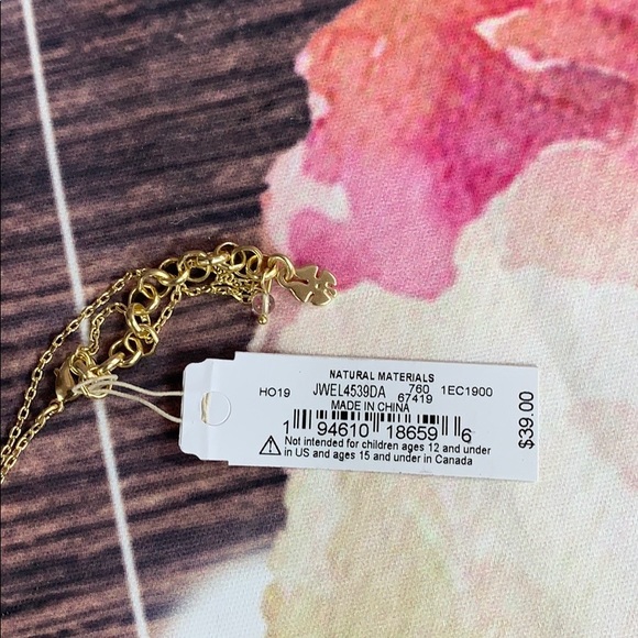 🍀New LUCKY BRAND🍀 JWEL4593DA GOLD STONE NECKLACE - Picture 4 of 4